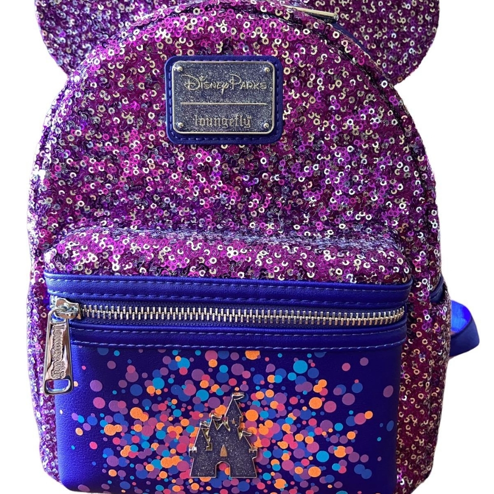 NWT Mickey Paris Purple Sequin Loungefly
